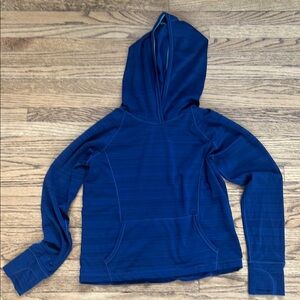 Athleta Girl Navy Hooded Shirt, Med (8-10)